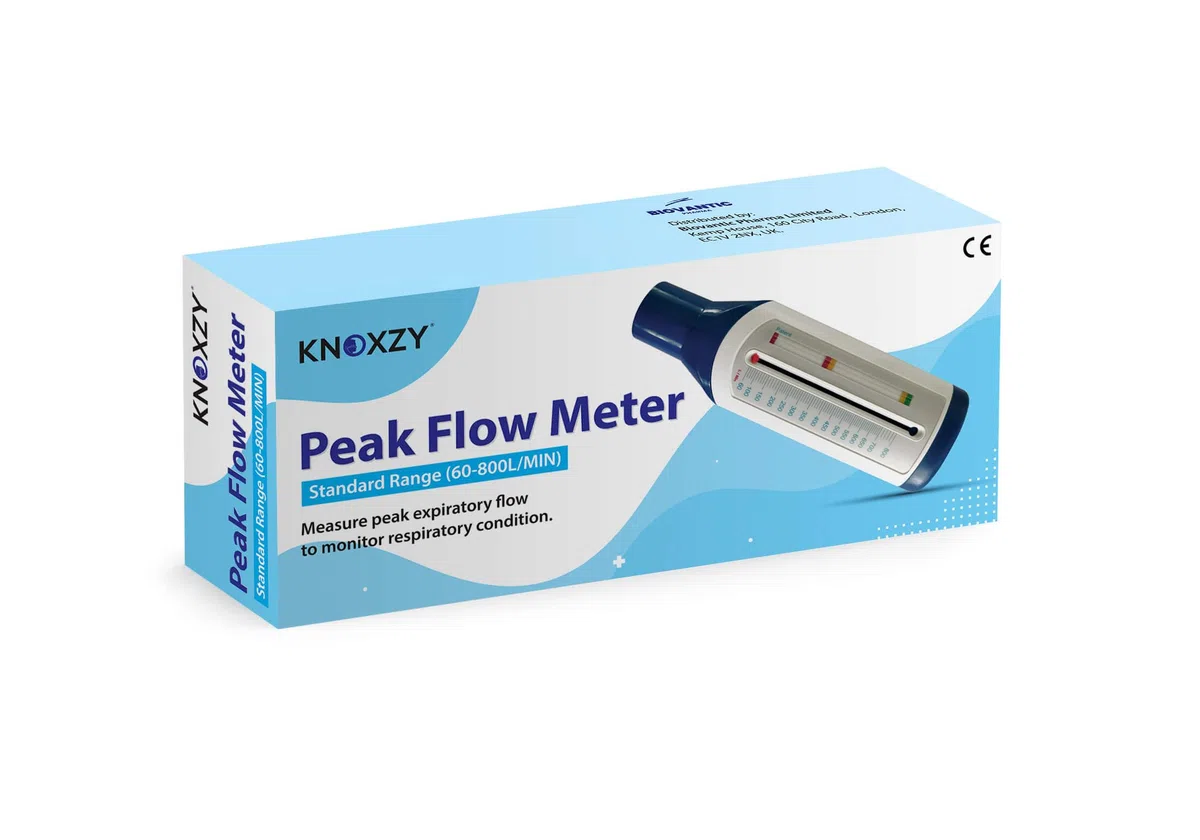 KNOXZY Misuratore di portata di picco per adulti per monitorare la funzione polmonare, misuratore di flusso espiratorio per monitorare le condizioni respiratorie, dispositivo di allenamento per il