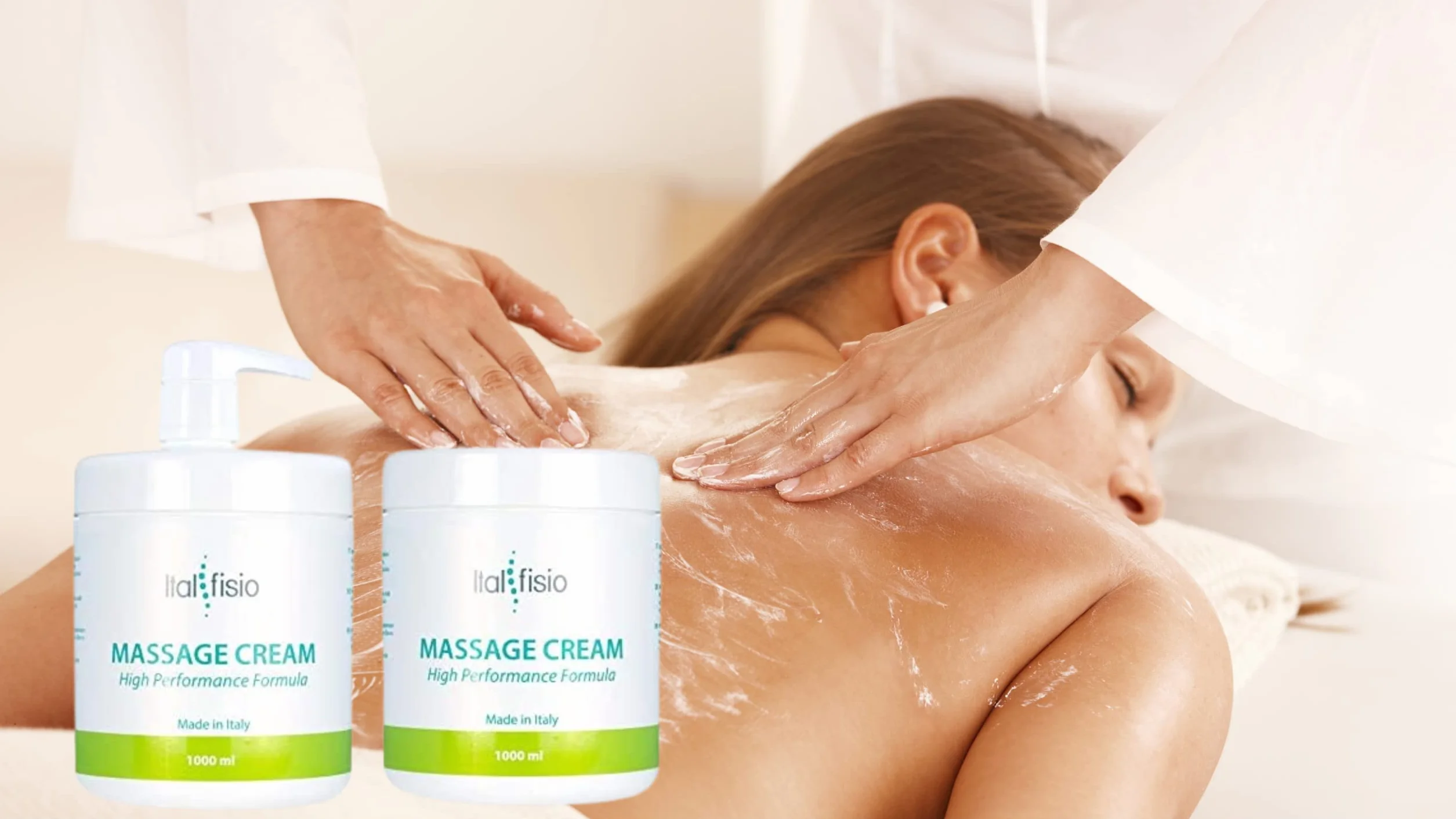 ITALFISIO Crema Corpo per Massaggio - Idratante Crema Professionale per Fisioterapia, Uso Sportivo ed Estetico - Lenisce e Ammorbidisce la Pelle - Ideale per Pelli Delicate - 1000ml