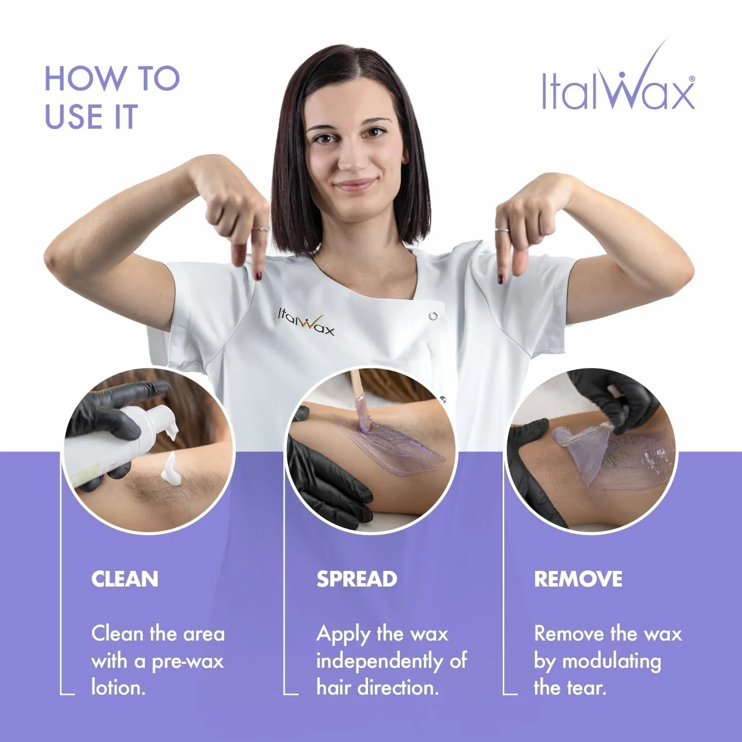 Italwax Top Line Orchid - 750g - Perline di cera per la depilazione a caldo senza strisce - Formula sintetica ideale per le pelli sensibili - Consigliato per l'area bikini e le ascelle - Inodore
