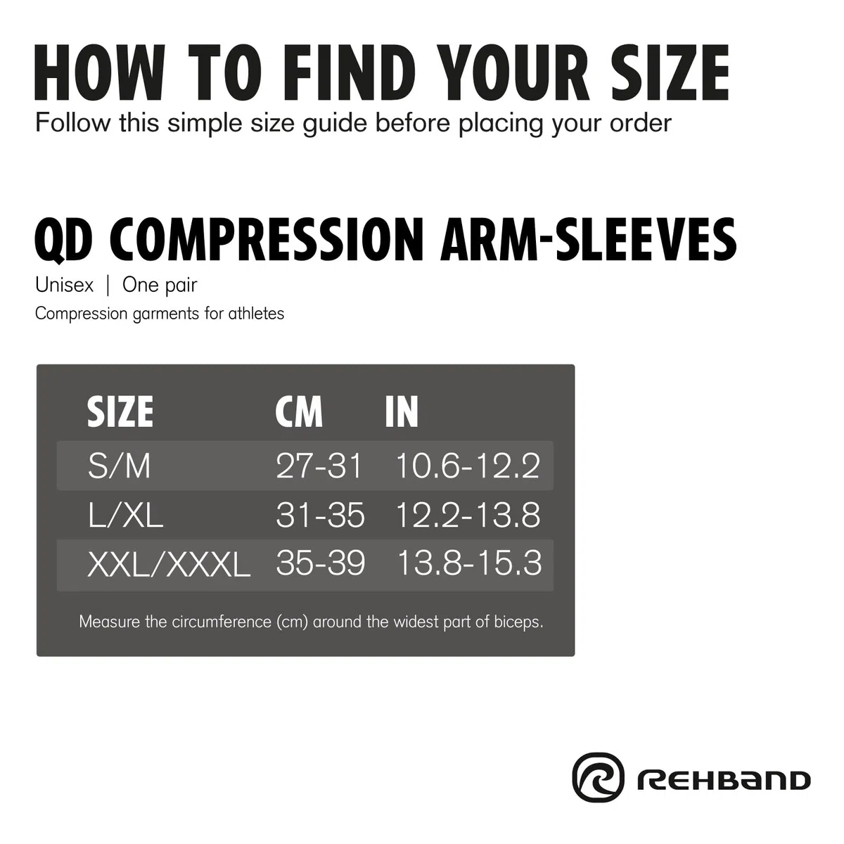 Rehband QD Arm Sleeve, Manicotto per Braccio, Benda compressiva per Basket, Pallamano e Fitness, Protezione del Braccio