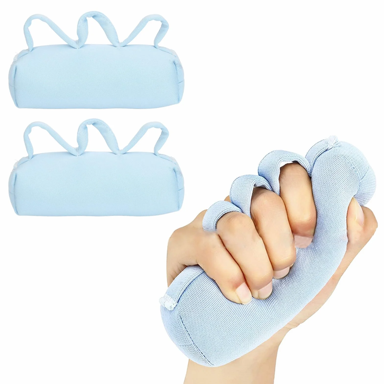 2 Pezzi Palm Protectors, Mano Contracture Ortesi, Palm dito splitter, Soft Palm Cuscini per Finger contratture prevenzione, Fit mano destra o sinistra, Cuscinetto separatore per dita