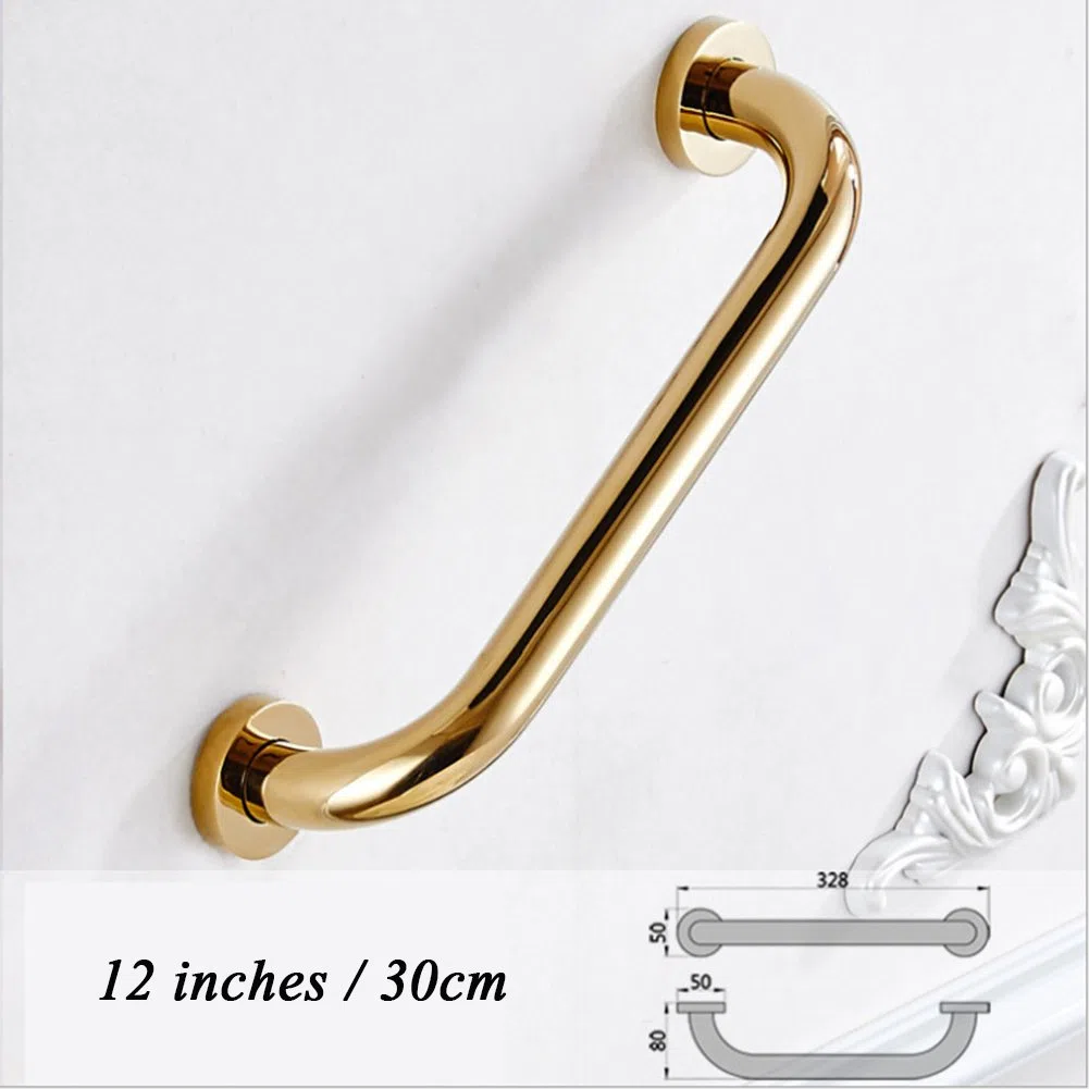 Inchant, maniglione di sostegno in ottone massiccio, da bagno, montaggio a parete, lunghezza 30 cm