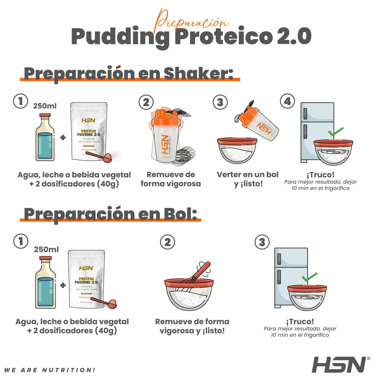 HSN Pudding Proteico 2.0 | Vaniglia 500 g = 13 Prese per confezione | Budino Alto in Proteine Senza Glutine e Vegetariano | Ideale Dessert o Snack A Basso contenuto calorico Senza Zuccheri Aggiunti