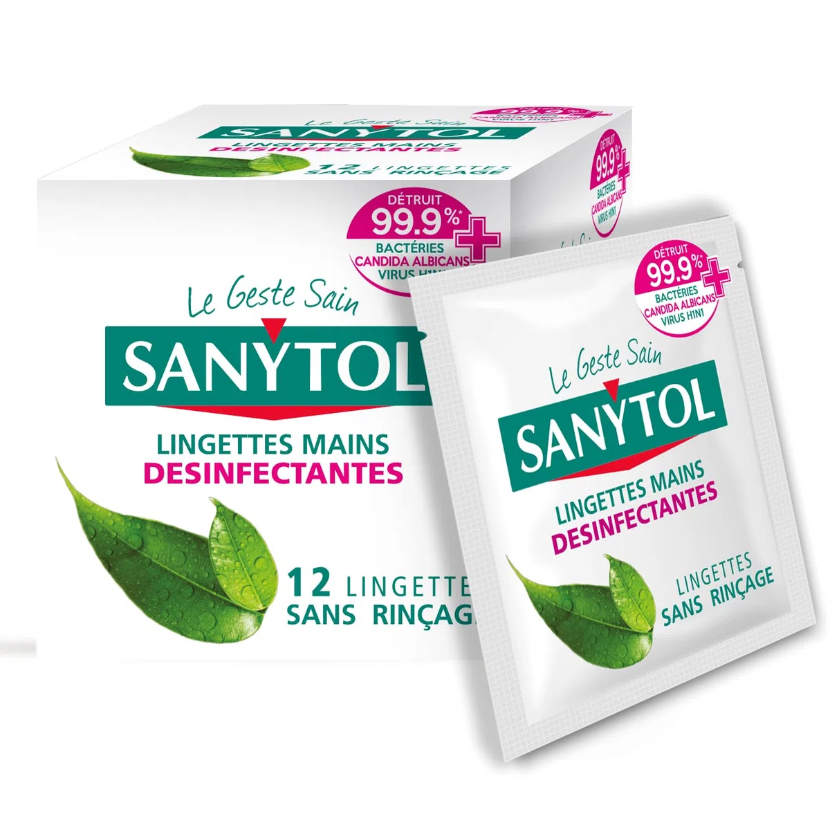 Sanytol 33650600 - Salviette disinfettanti per le mani, monodose, 1x12 salviette ciascuna