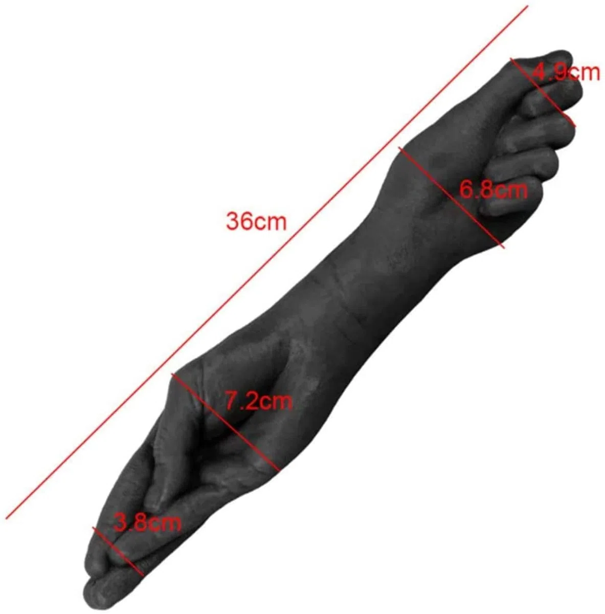 Dildo anale a doppia testa, vibratore a mano, dildo lungo 36 cm, plug anale a mano grande, giocattoli sessuali SM for donne e uomini lesbici(Fleisch)