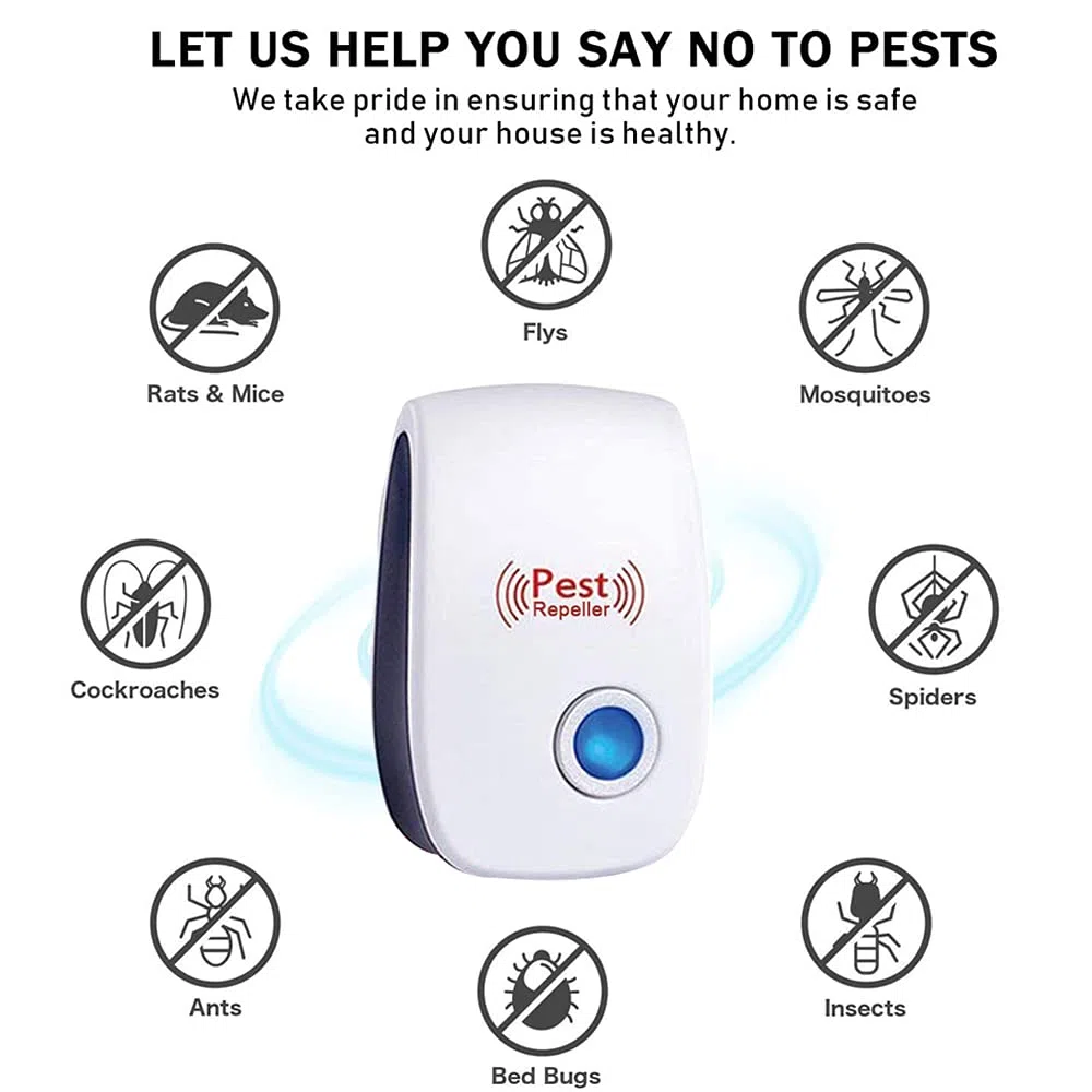 Antizanzare Ultrasuoni 6 Pack, Repellente Anti Zanzare Ultrasuoni Interno Dispositivo, Repellente per Insetti di Ratto, Antizanzare per Anti Zanzare, Roditori, Ragni, Formiche