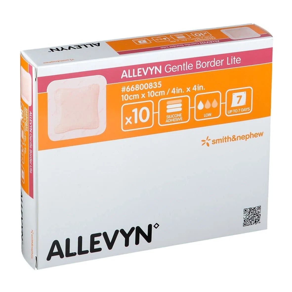 ALLEVYN Gentle Border Lite, 10cm x 10cm, Pack of 10