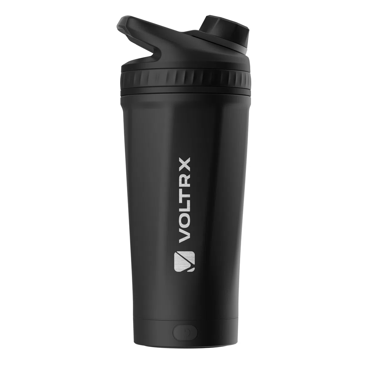 VOLTRX ChillMix - Bottiglia shaker isolata in acciaio inox, ricaricabile tramite USB C, miscelatore elettrico per frullati proteici e pasti sostitutivi, in acciaio cromato