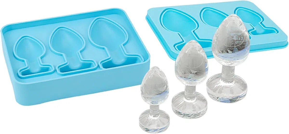 Dildo in Silicone 18 cm per Donne - Forma a Cubetto di Ghiaccio, Plug Anale e Dildo per Adulti
