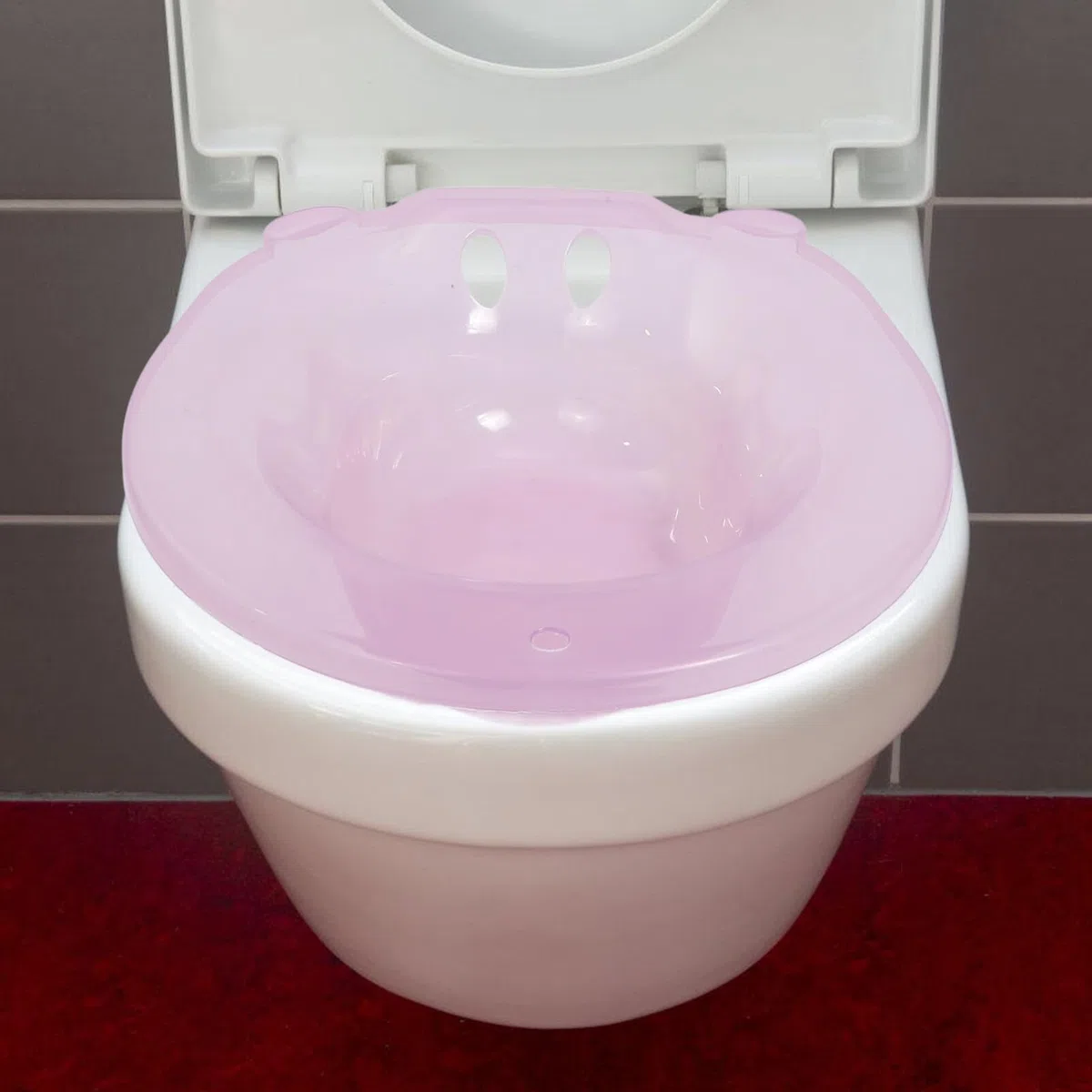 Bacinella per Seduta Personale Donna Post Parto in Pp Resistente e Sicura, Colore Rosa, per Postpartum e Utilizzo su Wc Domestico