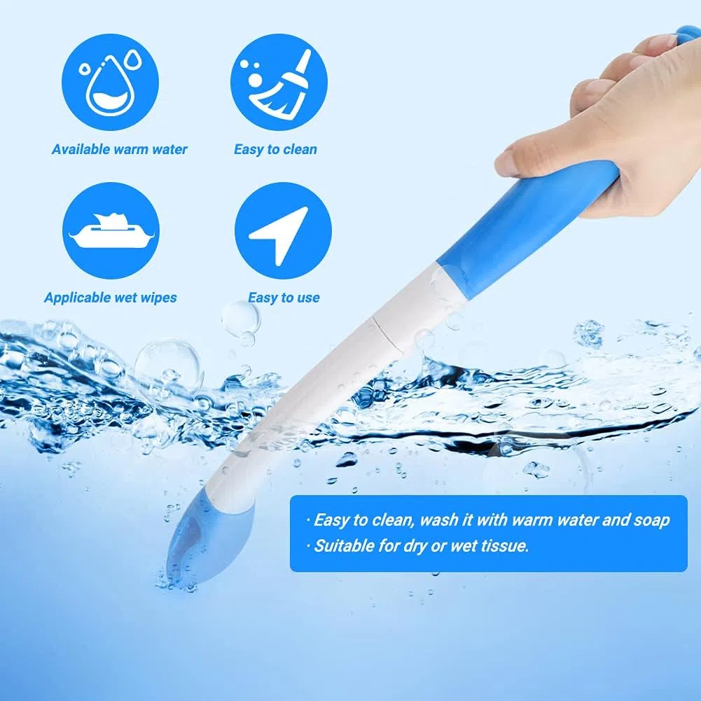 Toilette Aids Tools Lungo Comfort Wipe Pieghevole Toilette AIDS AIDS Buddy Toilette AIDS AIDS con Gancio di Corda per Disabili Anziani Donne Incinte Donne Ferite