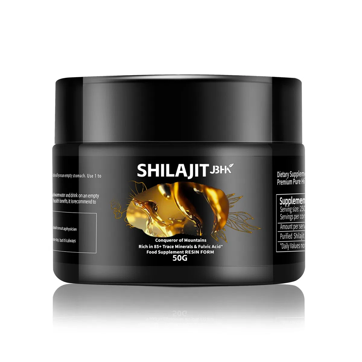 Himalaya Shilajit Originale - Resina di Shilajit biologica dell'Himalaya, ricca di oltre 85 oligoelementi e acido fulvico per concentrazione, energia e immunità, 50 grammi.