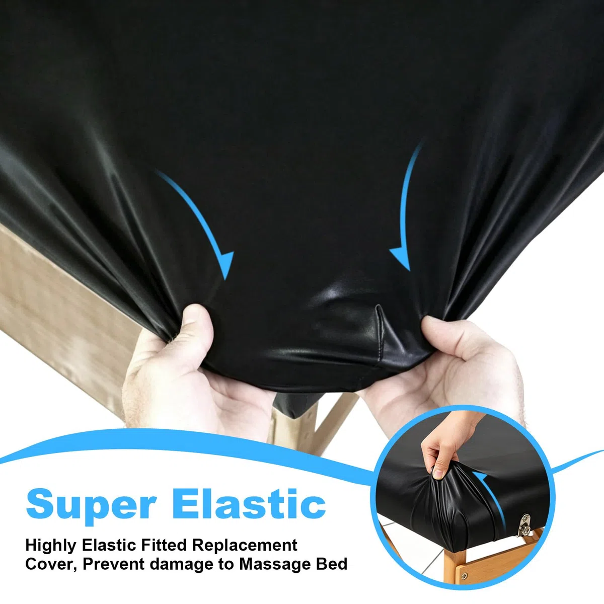 CGBE Impermeabile Copri Lettino da Massaggio: Resistente agli Oli PU Coprilettino Estetica con Elastici Antiscivolo - Lavabile 180 x 70 x 8 cm - Adatto per Bellezza Massaggio Tatuaggi SPA Ciglia