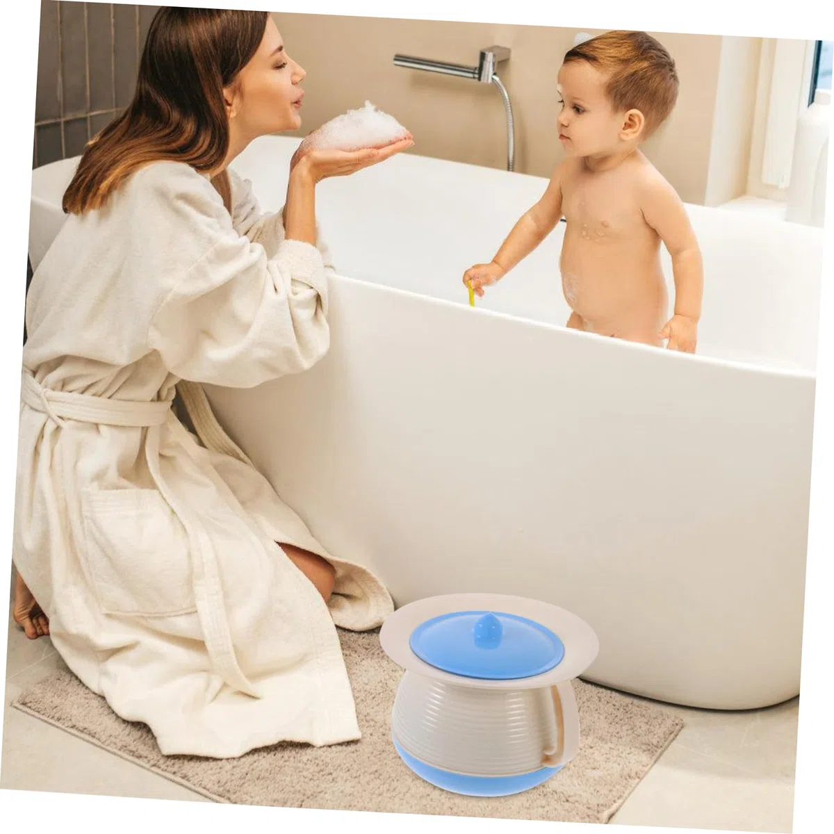 VICASKY Vaso da notte unisex portatile con coperchio, per adulti e adatto per casa e in viaggio, materiale durevole, facile da pulire, anziani