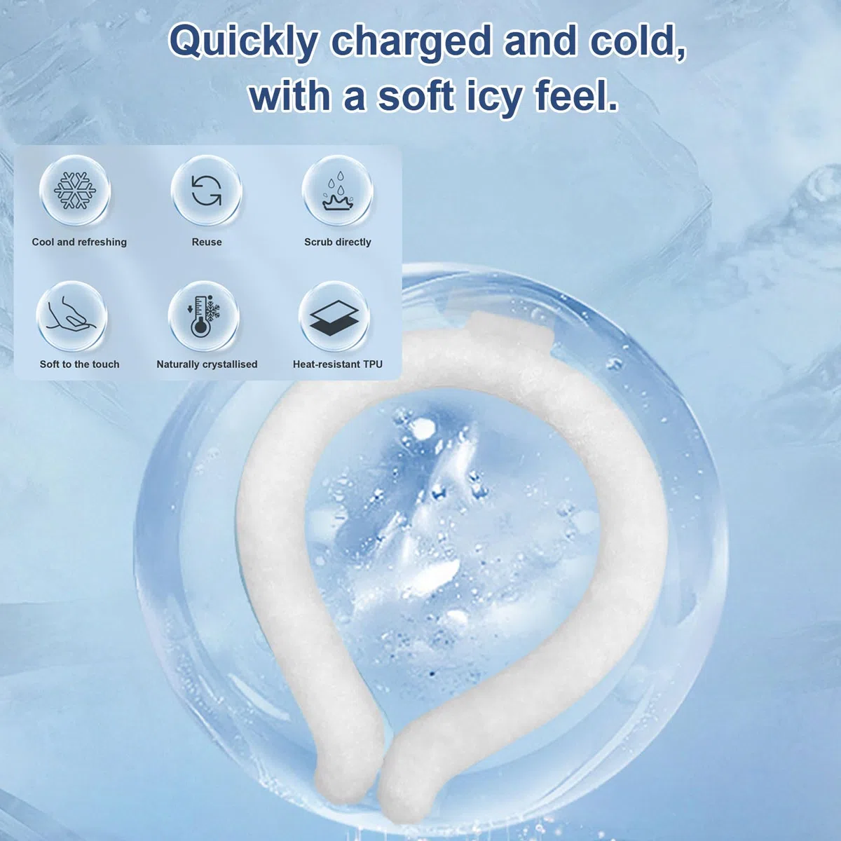 Tubo di Raffreddamento del Collo,Tubo di Ghiaccio del Collo Fisico Dispositivo di Raffreddamento,Reusable Cooling Ring, Raffreddatore Veloce