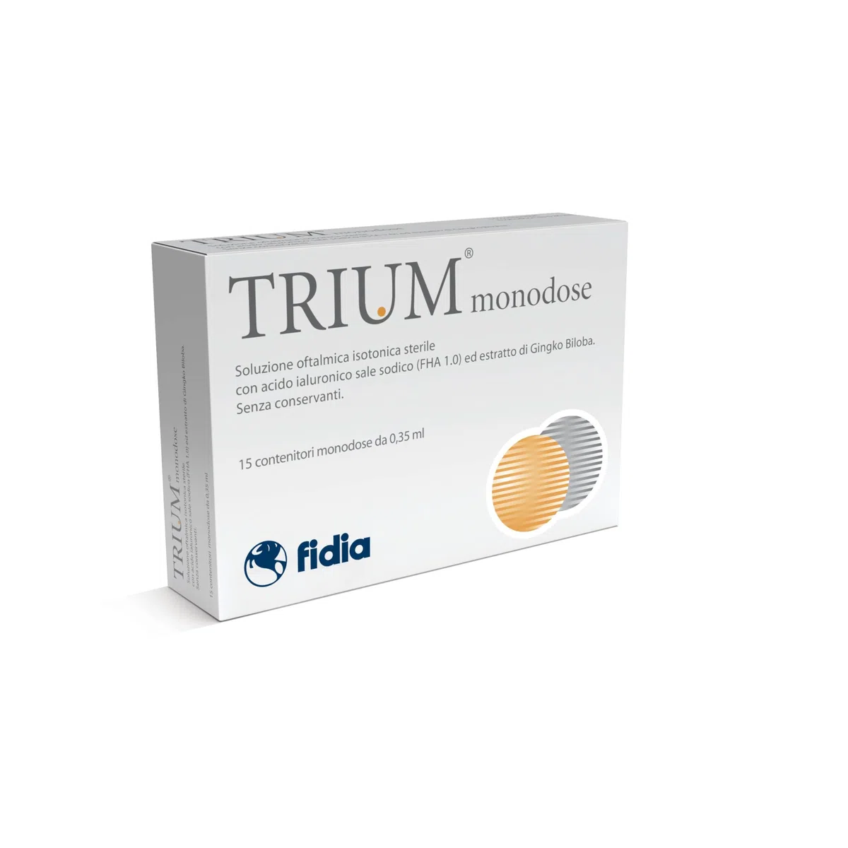 Fidia Farmaceutici TRIUM MONODOSE Collirio - 15 x Monodose Soluzione Oftalmica Isotonica con Acido Ialuronico ed Estratto di Ginkgo Biloba
