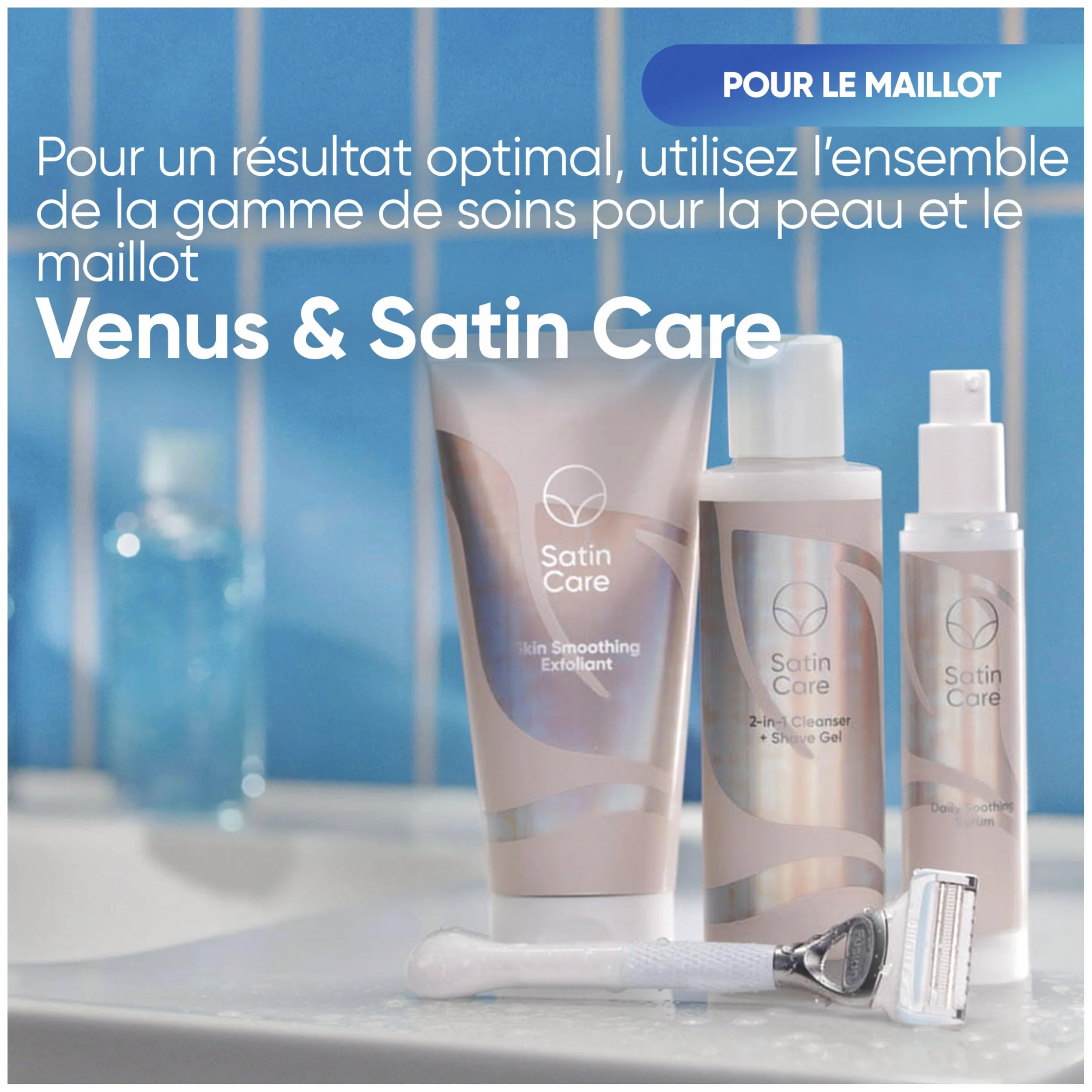 Gillette Venus rasoio per pelle e peli pubici, 1 manico +1 lama di rasoio