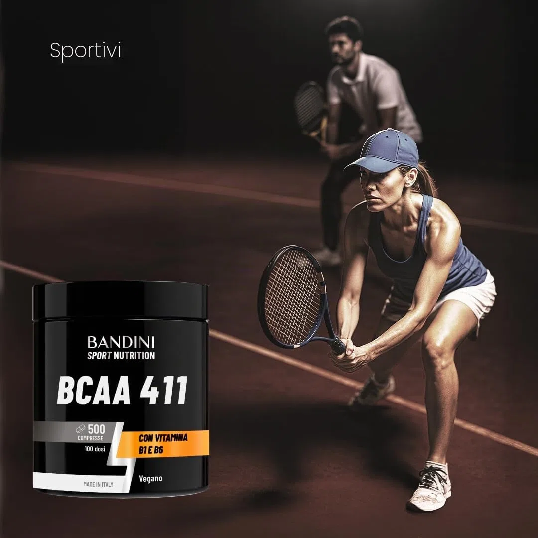 Bandini® AMINOACIDI RAMIFICATI BCAA 4 1 1 | 500 Compresse di Amminoacidi Fermentati con Vitamina B1 e B6 | 4.1.1 con Leucina, Isoleucina, Valina | Intra Pre Post Workout - Per Palestra e Sport - Vegan