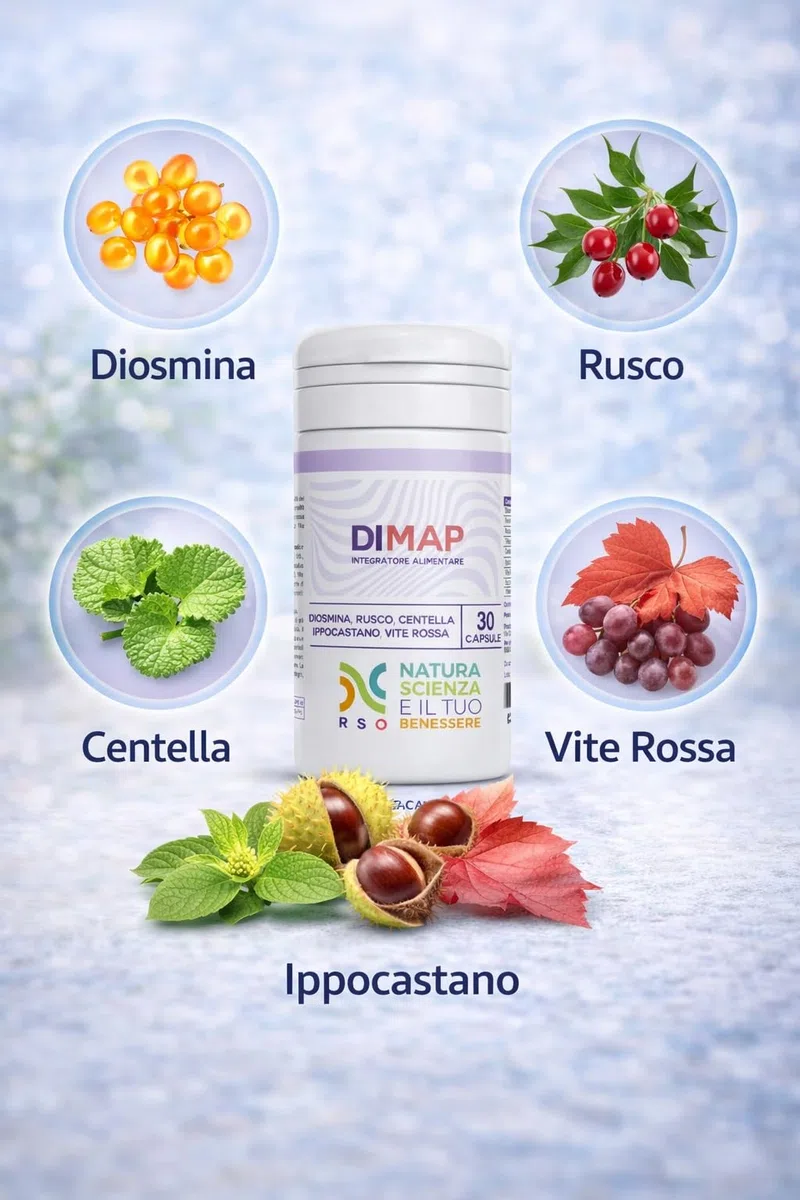 Integratore per Circolazione Gambe – Riduce Gonfiore e Pesantezza – Drenante Naturale con Diosmina, Rusco e Centella – 30 Capsule