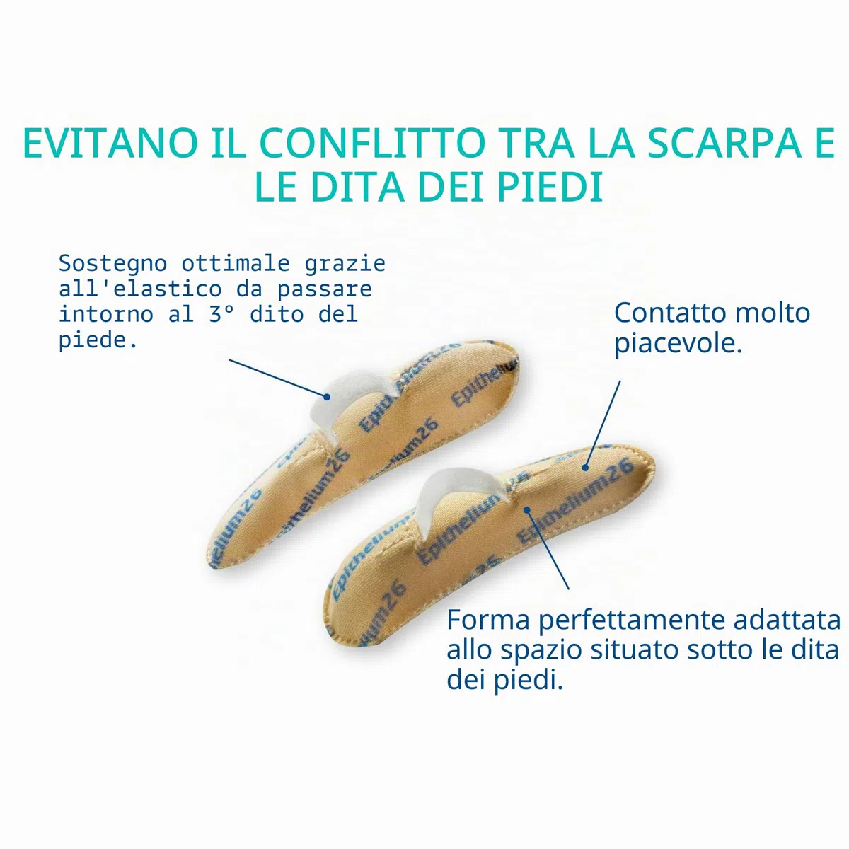 Epitact | Barrette Sotto-Diafisarie | Dita a Griffe, a Martello, Calli | Allungano Confortevolmente le Dita, Limitano la Formazione di Calli | Sollievo Immediato | Innovazione Francese (L)