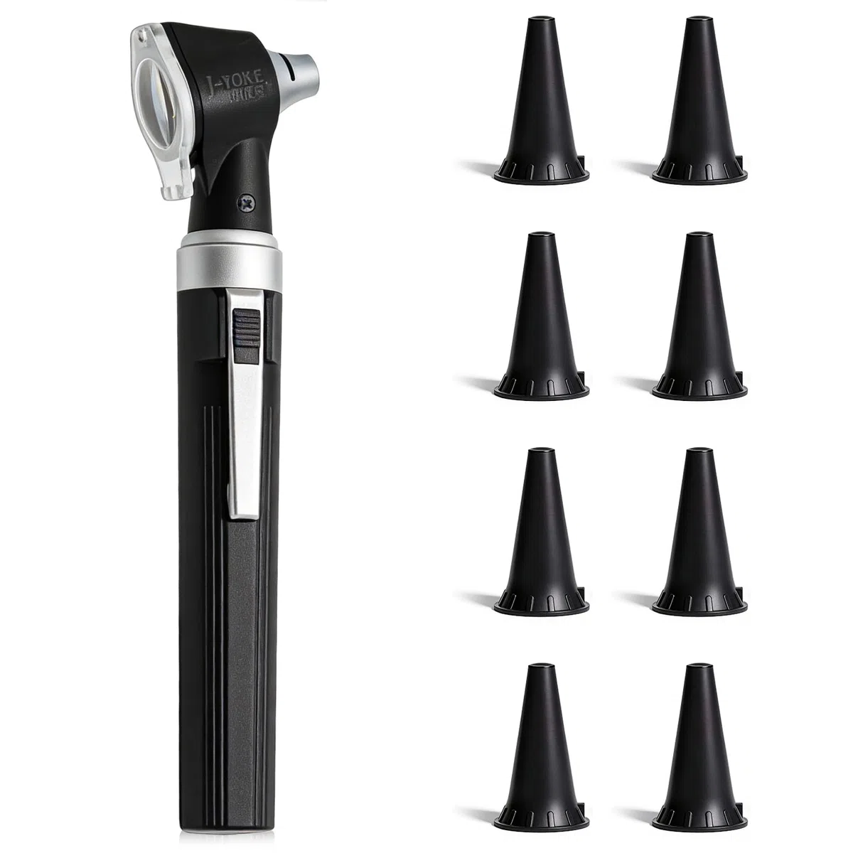 Kit otoscopio portatile: otoscopio con luce LED, illuminazione diretta per la cura delle orecchie, 3 ingrandimenti, 8 tappi e 1 custodia, diagnostica per bambini, adulti, uso domestico e clinica