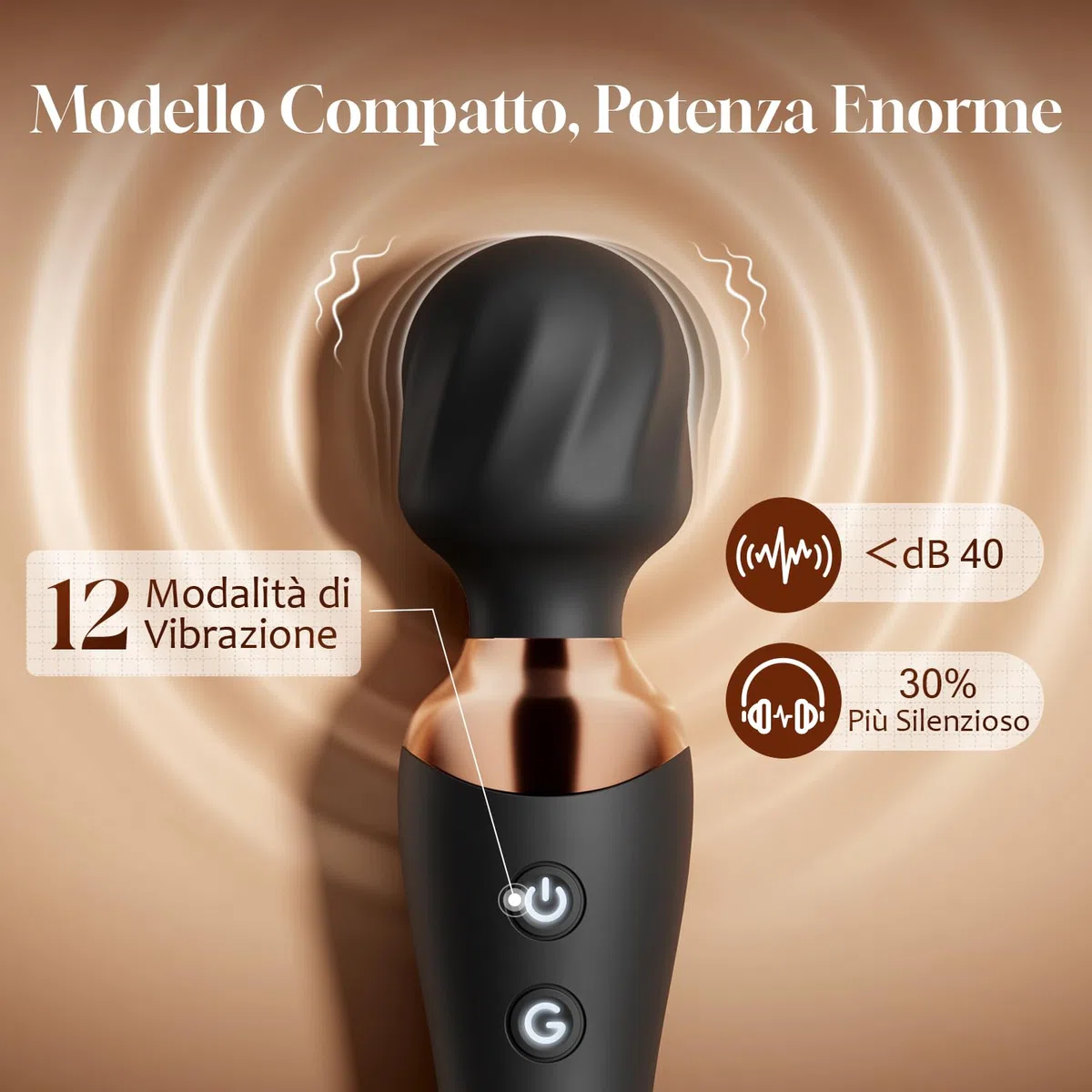 Vibratoreper Donna Doppia Testa Sex Toys, 12 Potente Vibrazione Modalità Magic Wand Silenzioso in Silicone, Vibratoreper Donna Punto G Squirting Con Telecomando, Adatto Sexytoysys Donna Coppia Uomo