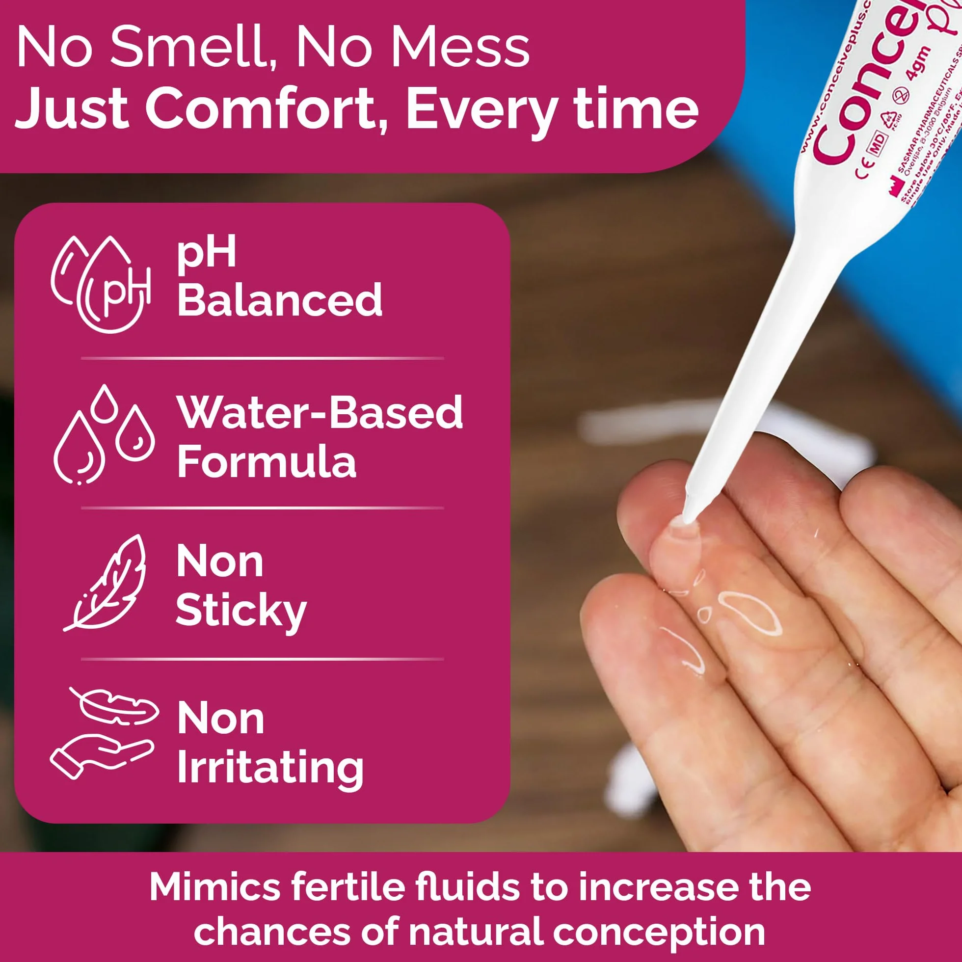 Conceive Plus Fertility Lubricant Individual Use Applicators - 8 Pack