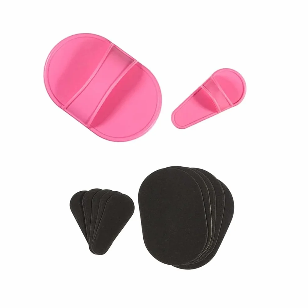 10 Pezzi Set di Tamponi per Depilazione, Guanto Depilatorio di Rimozione dei Capelli di Guanto di Depilazione di 2 Misure 8 Cartine Levigate Fine Nero Esfoliazione per Donna Depilazione Labbro Viso