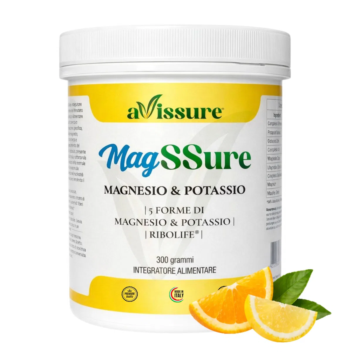 Magnesio e Potassio avissure MagSSure, Integratore Magnesio Complesso con 3 Sali Magnesio, Potassio Citrato e Carbonato 3:2, con Ribolife, Funzione Muscolare e Nervosa, Senza Lattosio, Glutine e OGM