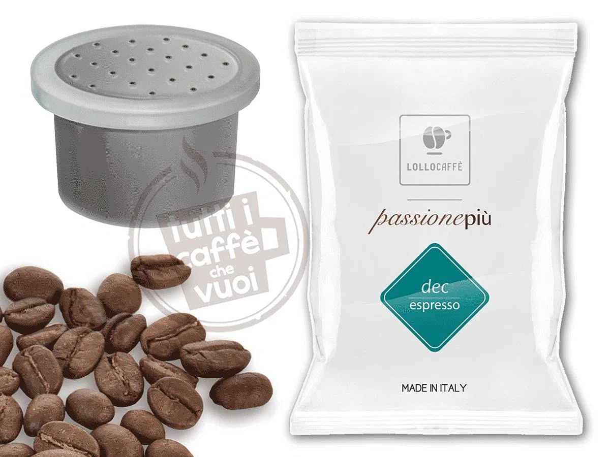 100 CAPSULE LOLLO PASSIONE PIU' COMPATIBILI UNO SYSTEM MISCELA DECAFFEINATO