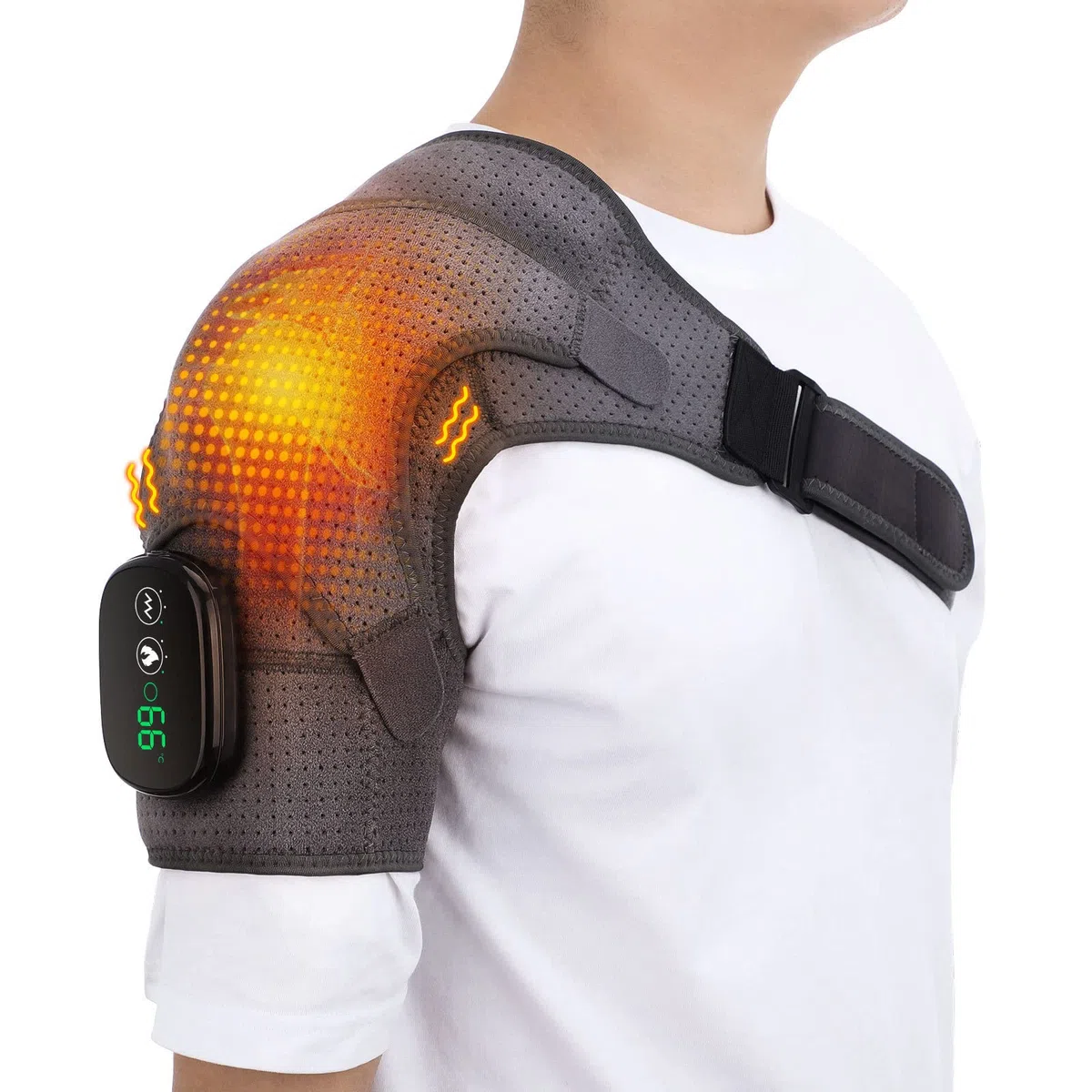 Massaggiatore per Spalle, Cuscinetto Riscaldante per Spalle, Spalle Shiatsu E con Calore Lenitivo, 3 Livelli di Riscaldamento E Massaggio Regolabili, per Spalle, Gambe, Allevia Il Dolore Muscolare