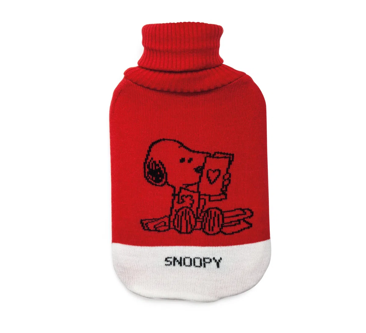Excelsa Peanuts Borsa Acqua Calda, Decoro Snopy, Rosso, Capacità 2 Litri, Silicone