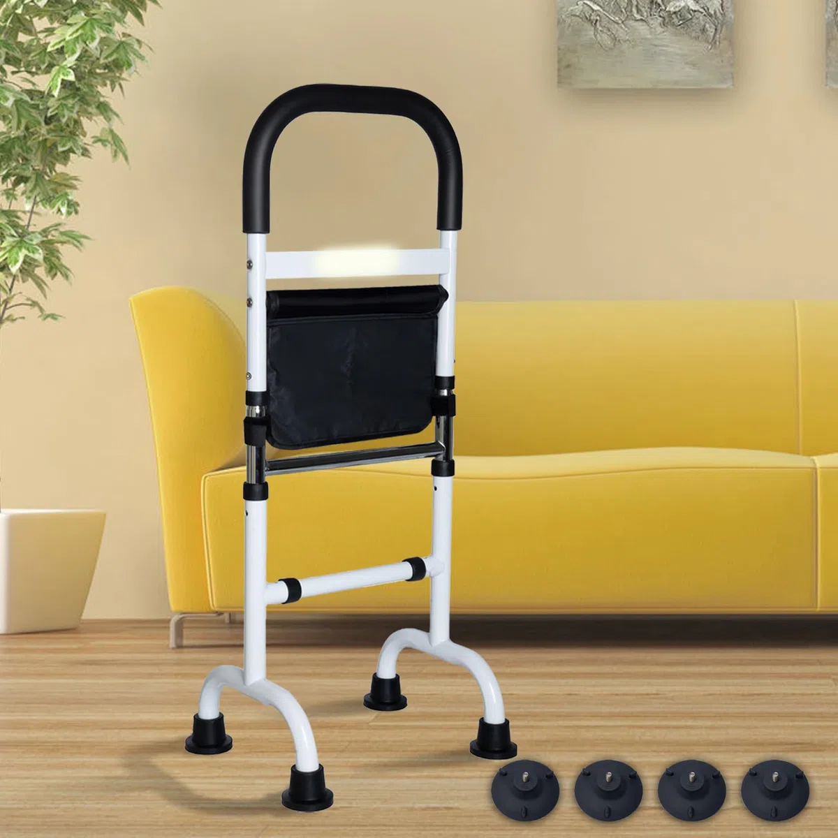 Supporto regolabile per anziani, supporto per divano con luce notturna e due set di basi, ausili per la mobilità per anziani e altri che hanno bisogno di ulteriore aiuto, può sopportare 136 kg