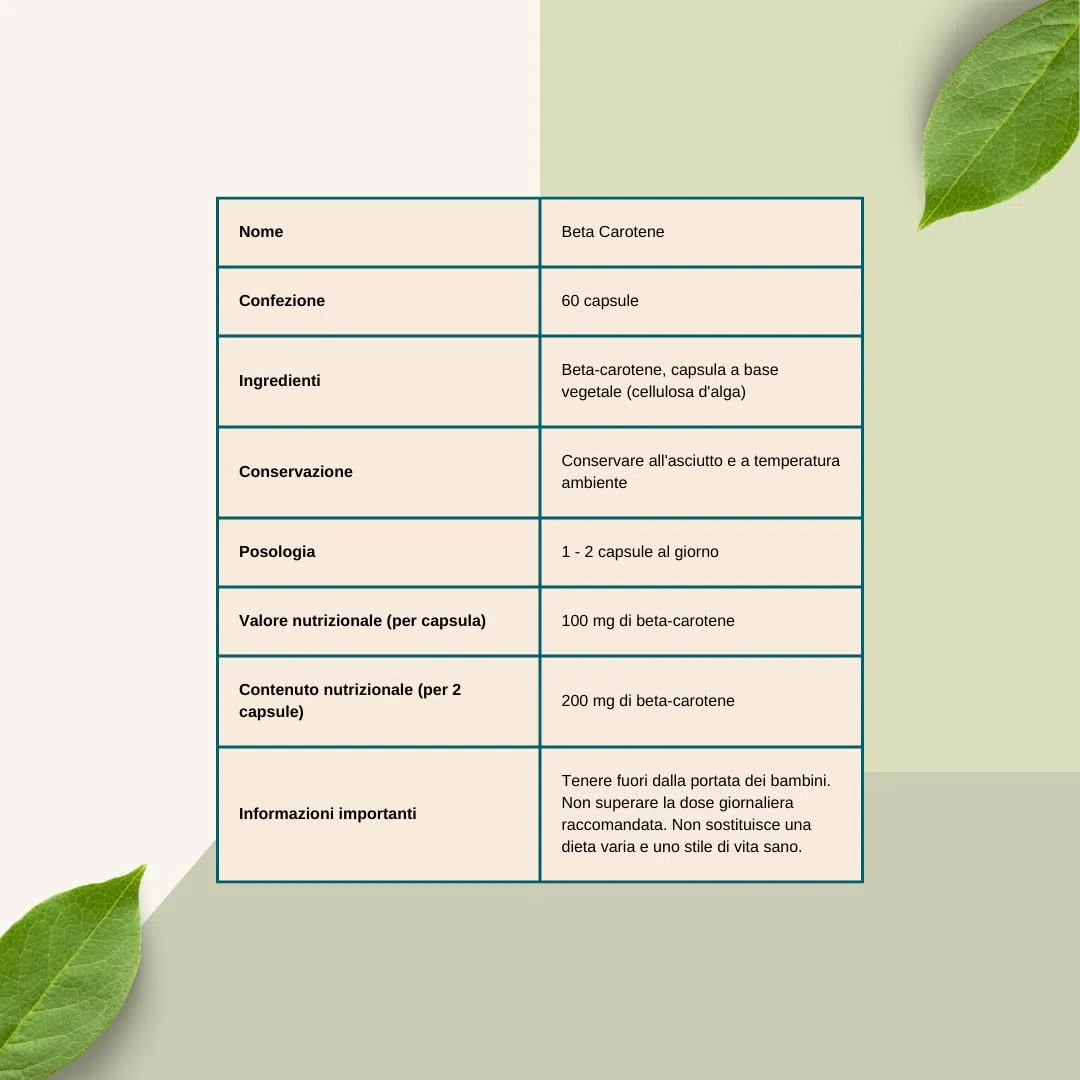 Beta Carotene 100 mg *60 Capsule - Beta Carotene Altamente Concentrato - Complesso di Beta Carotene che illumina il sole come acceleratore dell'abbronzatura
