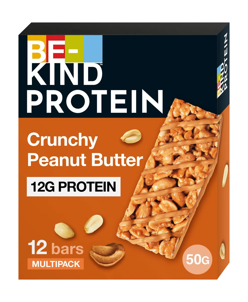 BE-KIND Protein Barretta Proteica al Burro di Arachidi, Snack Proteico Senza Glutine, 12 gr di Proteine, 1 Confezione x 12 Barrette da 50 g (600 g)