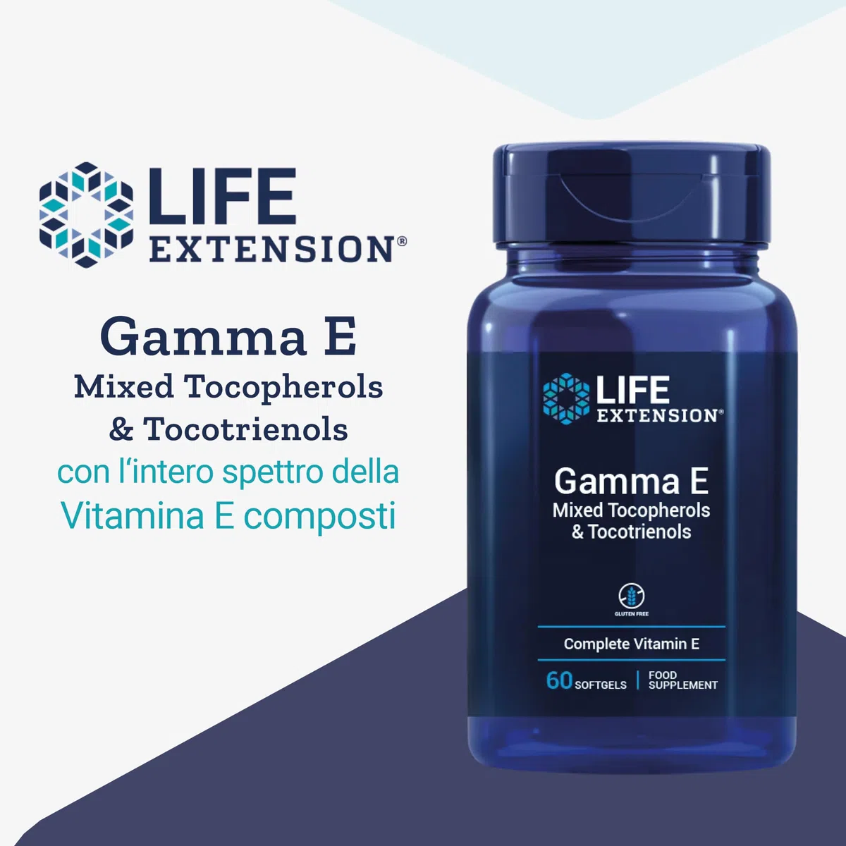 Life Extension, Gamma E, Tocoferoli Misti e Tocotrienoli, 10 mg, 60 Capsule molli, Testato in Laboratorio, Senza Glutine, Senza Soia, Non OGM