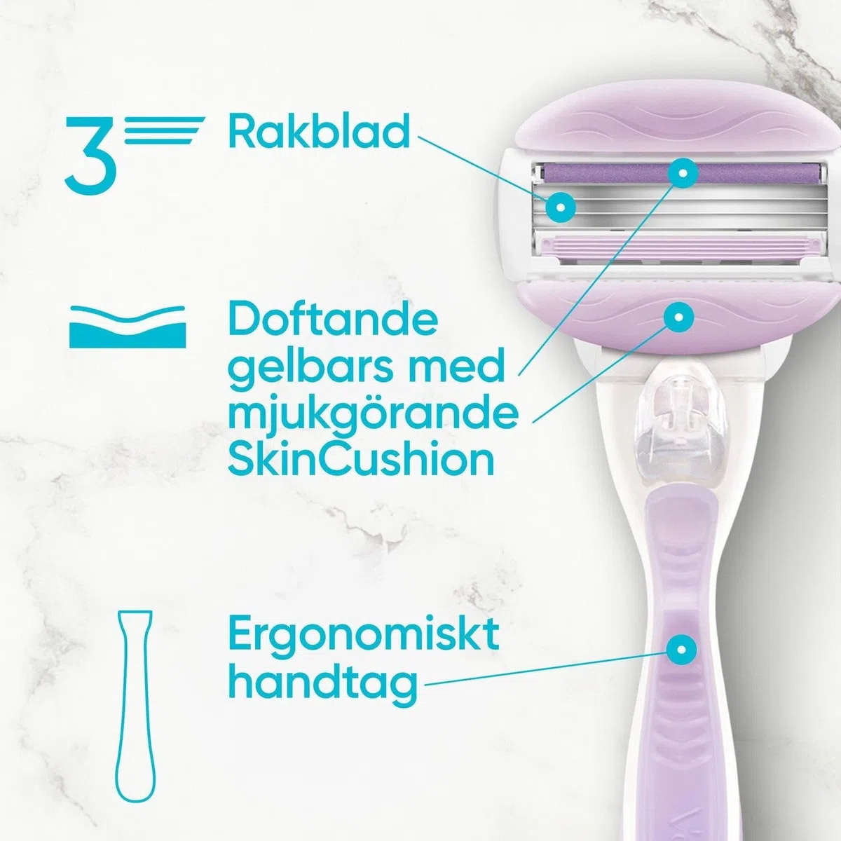Gillette Venus ComfortGlide Breeze Rasoio Depilazione Di Ricambio 1 Pezzi Di Ricambio Manico In Metallo E Supporto Doccia