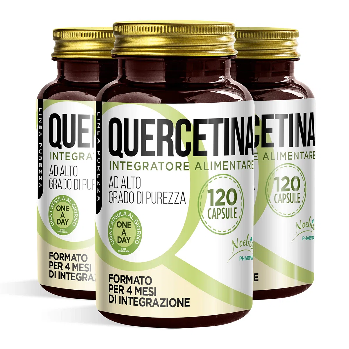 Quercetina 120 Capsule - 200 mg per 1 Capsula - Alto Grado di Purezza - 4 Mesi di Integrazione