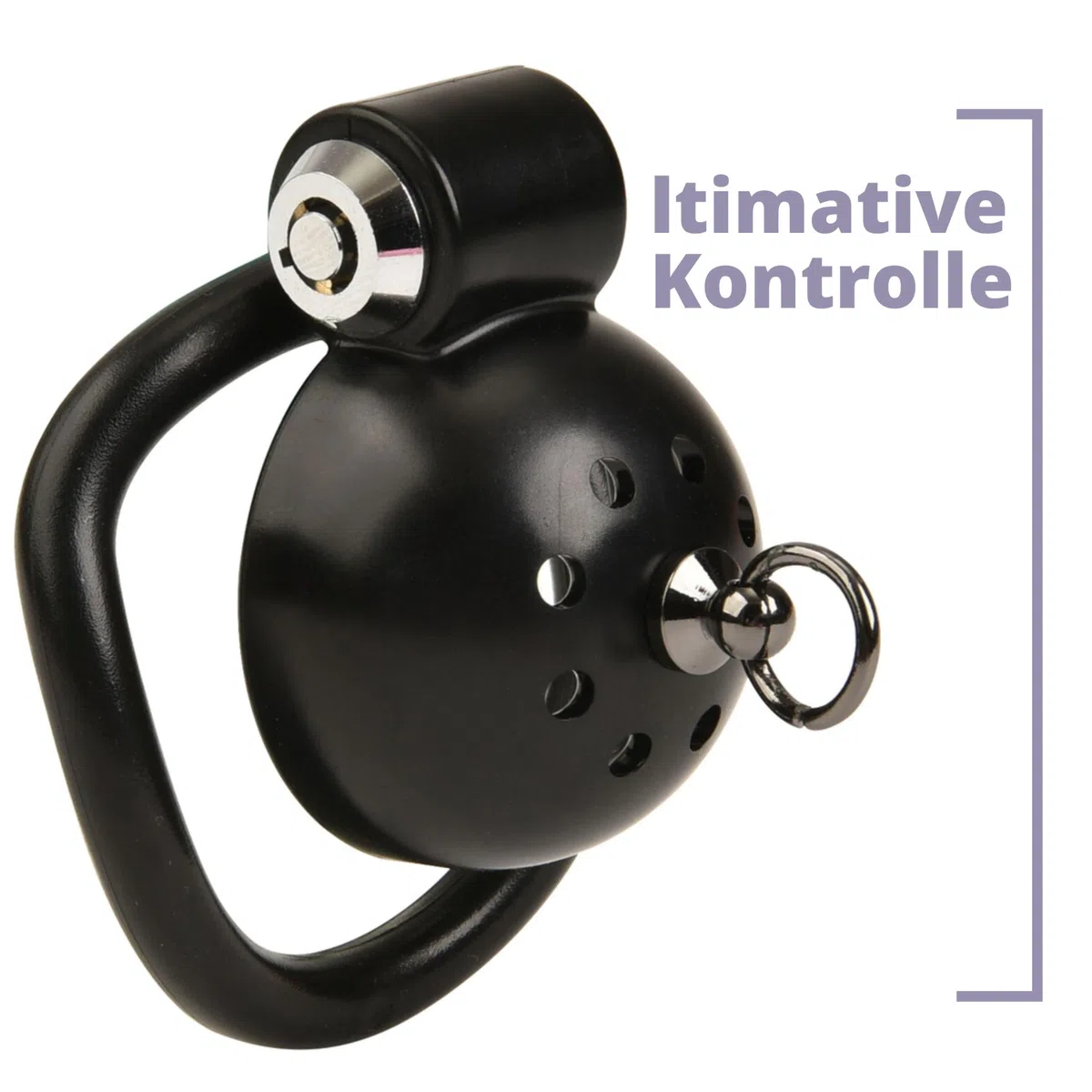 Fops Gabbia di Castità Piatta per Uomo in ABS – Small Chastity Cage con Chiusura Laterale, 5 Anelli (38-52mm) e Guinzaglio da 110cm per Bondage BDSM, Stretching Estremo e Controllo Totale N55