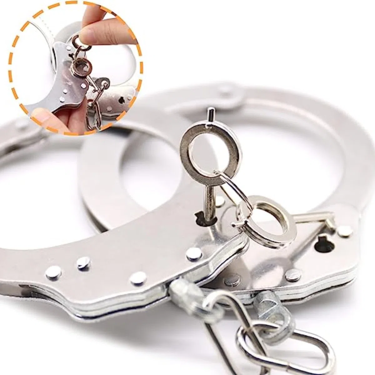Manette da gioco in acciaio inox, gioco di ruolo, oggetti di scena per il ballo, misura regolabile-A10