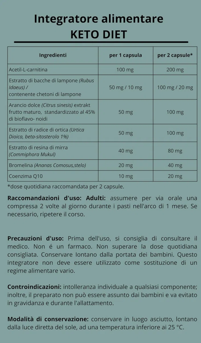 KETO DIET de Idealica - naturalmente veloce con dieta chetogenica con Q10 coenzima. 20 capsule.