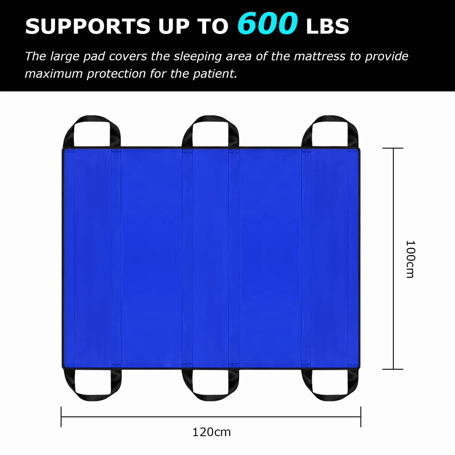 [LOSCHEN]Cuscino di posizionamento per il trasferimento del paziente, tavola per il trasferimento del paziente con maniglie, adatta per persone in sovrappeso, anziani e pazienti (blu 100 * 120 cm)