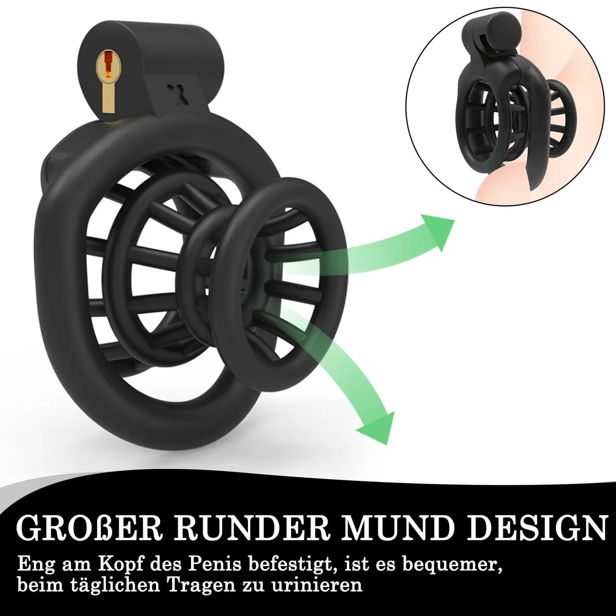 BDSMYEE Chastity cage per sissy, Piccola gabbia di castità traspirante, Gabbie per Pene SM bondage slave sex toys, male chastity gabbietta di castità per uomo (B)