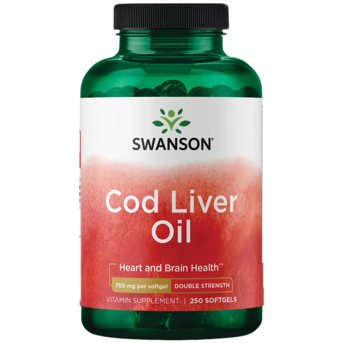 Swanson Cod Liver Oil, 700mg Double-Strength - 250 softgels