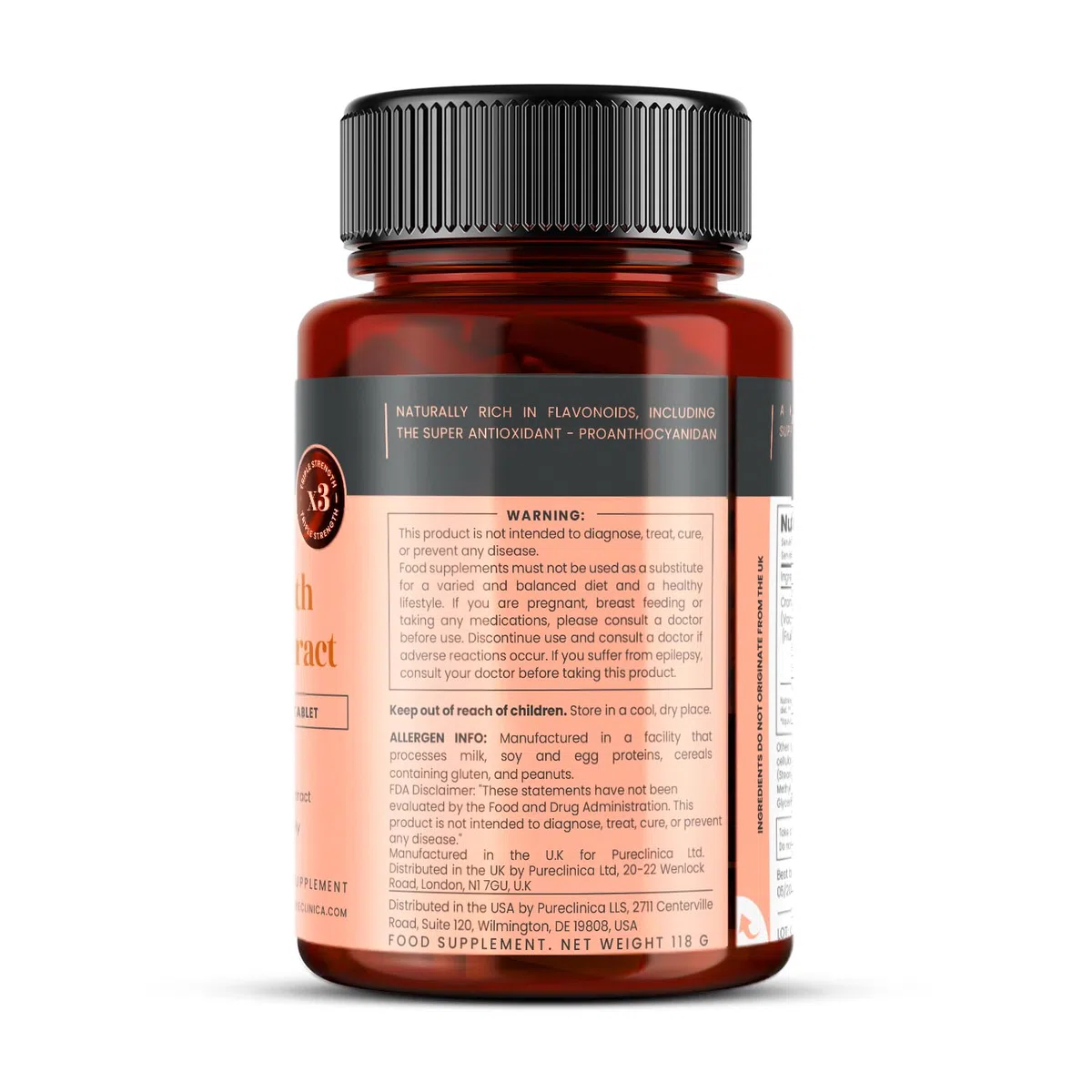 Doppia Concentrazione Estratto di Mirtillo Rosso 10.000mg x 180 Compresse Ultra Concentrate - Fornitura per 6 Mesi!