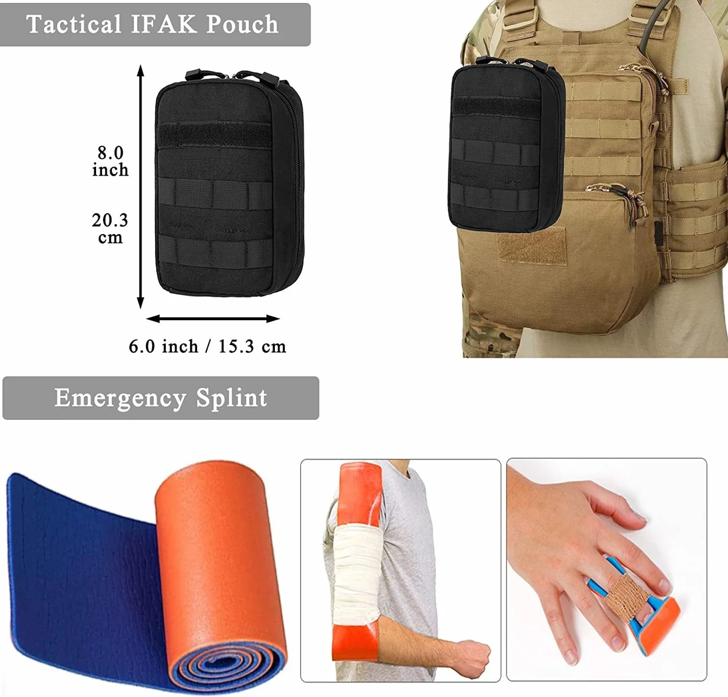 di Sopravvivenza di Emergenza Kit, Tattico Militare Trauma Kit di Pronto Soccorso, Molle EMT IFAK Pouch Outdoor Gear Laccio Emostatico Fasciatura Sanguinamento Kit di Controllo per Escursione