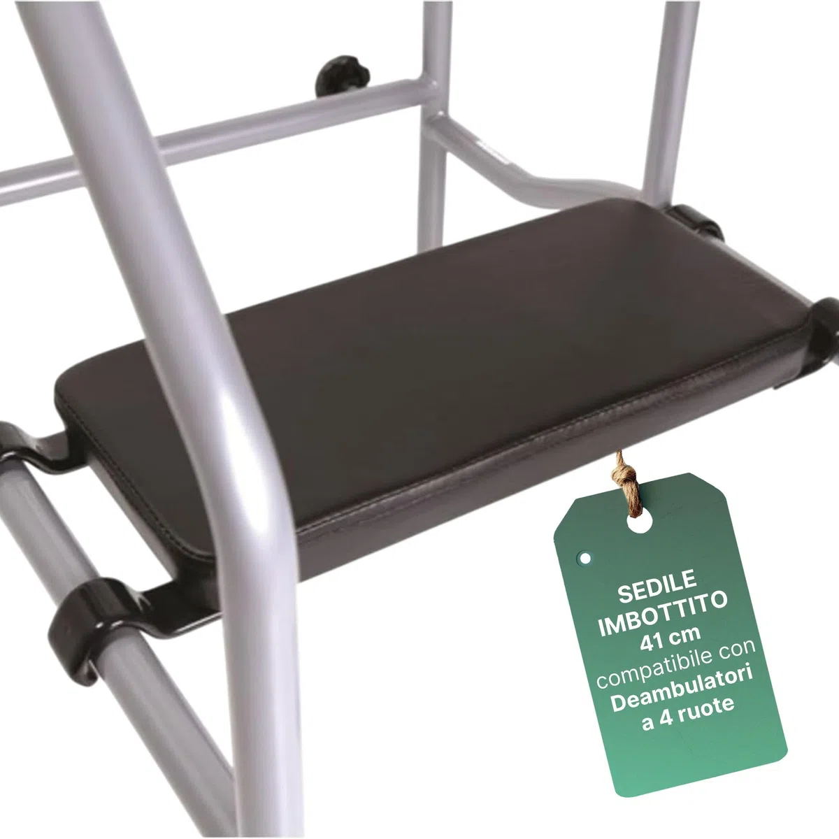 Sedile Imbottito per Deambulatori – Compatibile con Deambulatore 4 Ruote Anziani - Seduta 41 Cm