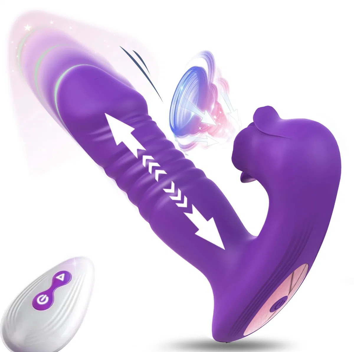Vibratoreper donna Professionale com Telecomando,Vibratoreper wireless Sexytoysysdonna,Succhia Clotoride per donna Stimolatore per clitoride 10 * 10 modalità Impermeabile USB (Viola)