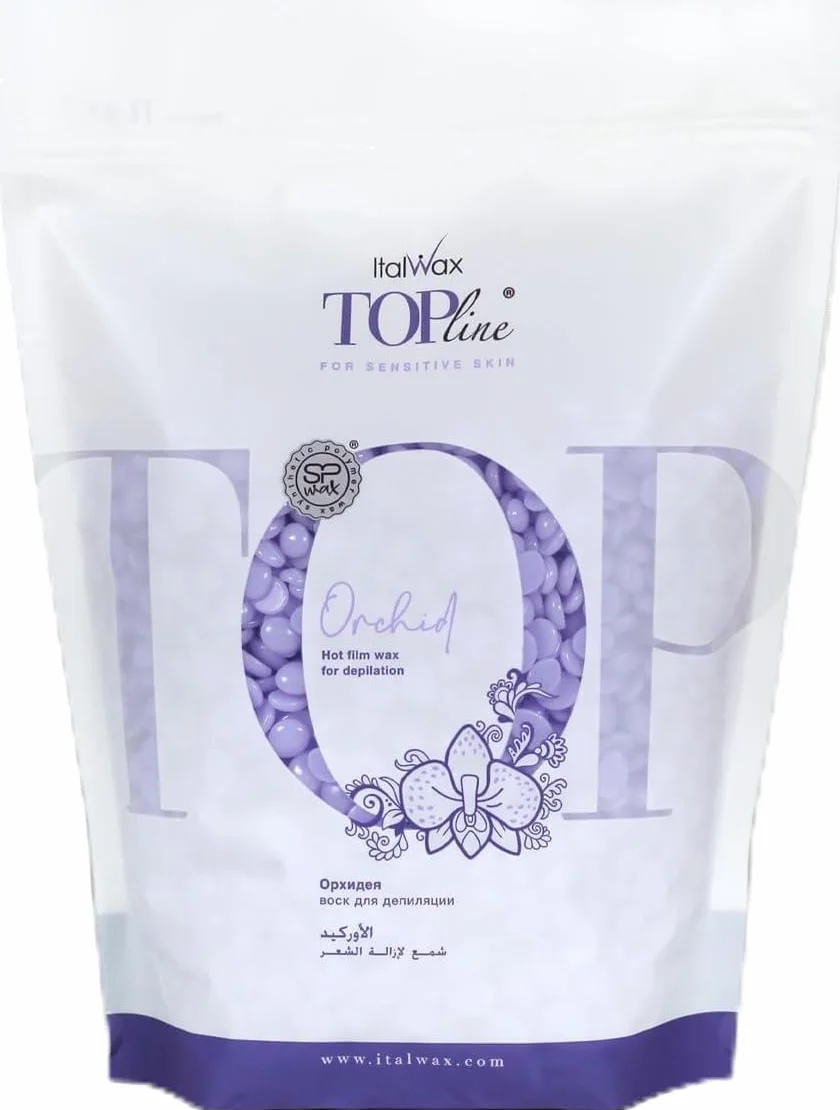 Italwax Top Line Orchid - 750g - Perline di cera per la depilazione a caldo senza strisce - Formula sintetica ideale per le pelli sensibili - Consigliato per l'area bikini e le ascelle - Inodore