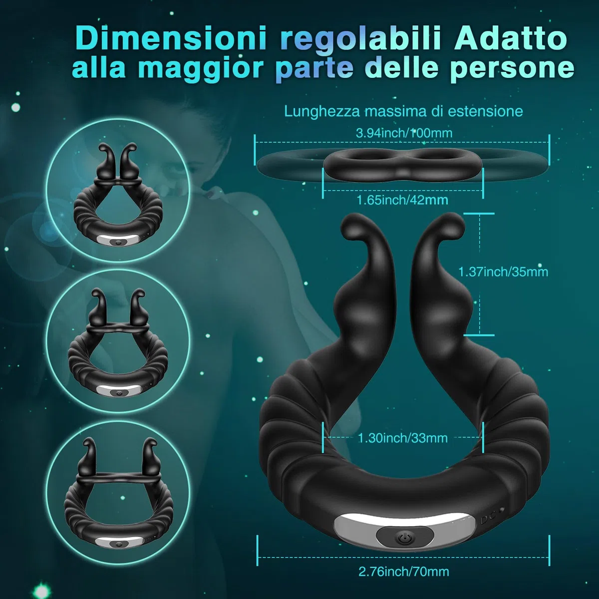 Anello Vibrante per Lei e Lui Sexytoysys Coppia, Cock Ring Sex Toys Sessuali per Coppia con 10 Modalità di Vibrazione, Anello Pene Vibratoreper Uomo Professionale, Cockring Stimolatore per Clitoride
